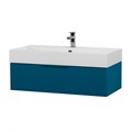 Тумба с раковиной подвесная и одним выдвижным ящиком CEZARES PREMIUM 90 Plisse Blu petrolio, раковина белая 190625