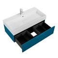 Тумба с раковиной подвесная и одним выдвижным ящиком CEZARES PREMIUM 90 Plisse Blu petrolio, раковина белая 190625