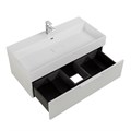 Тумба с раковиной подвесная и одним выдвижным ящиком CEZARES PREMIUM 90 Plisse Bianco opaco, раковина белая 190623