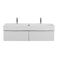 Тумба с раковиной подвесная и двумя выдвижными ящиками CEZARES PREMIUM 120 Plisse Bianco opaco, раковина белая 190622