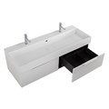 Тумба с раковиной подвесная и двумя выдвижными ящиками CEZARES PREMIUM 120 Plisse Bianco opaco, раковина белая 190622