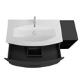 Тумба с раковиной из искусственного камня подвесная и открытым шкафчиком CEZARES ELETTRA 130 Grafite, раковина белая 190619