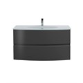 Тумба со стеклянной раковиной подвесная CEZARES ELETTRA 100 Grafite, раковина белая 190605