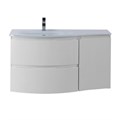 Тумба с раковиной подвесная CEZARES VAGUE 104 Bianco Lucido, левосторонняя 190481