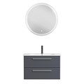 Тумба с раковиной подвесная CEZARES ECO-CER 80 Grafito, раковина белая 190360
