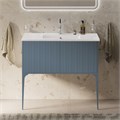 Тумба с раковиной подвесная с выдвижными ящиками CEZARES PORTOFINO 100 Blu Avio, раковина белая CZR-8002-100 203945