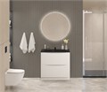 Тумба с раковиной напольная BelBagno MARINO 80 Bianco Lucido, раковина чёрная BB800/450-LV-ART-PR-NERO 203031