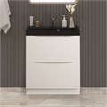 Тумба с раковиной напольная BelBagno MARINO 60 Bianco Lucido, раковина чёрная BB600/450-LV-ART-AST-NERO 203025