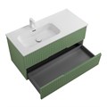 Тумба с раковиной подвесная с двумя ящиками, левосторонняя CEZARES DUET-N 100 Фисташковый Софт, раковина белая CZR-8095-100-L 202684