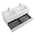 Тумба с раковиной подвесная с четырьмя ящиками CEZARES DUET-N 120 Bianco Lucido, раковина белая с двумя чашами CZR-8095-120-2 190879