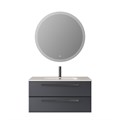 Тумба с раковиной подвесная CEZARES ECO-CER-N 100 Grafito, раковина белая CZR-8095-100 190758