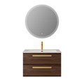 Тумба с раковиной подвесная CEZARES ECO-CER-N 80 Орех шоколад Софт, раковина белая CZR-8073-80 190749