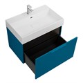 Тумба с раковиной подвесная выдвижными ящиком и внутренним ящиком CEZARES PREMIUM 70 Plisse Blu petrolio, раковина белая 190652