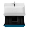 Тумба с раковиной подвесная выдвижными ящиком и внутренним ящиком CEZARES PREMIUM 70 Plisse Blu petrolio, раковина белая 190652