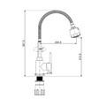 Смеситель Splenka для кухни 2-х режимный гибкий поворотный излив, черный (S201.47.06) S201.47.06