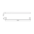 Полотенцедержатель Raglo R301.01.06 одинарный  60 см,черный R301.01.06
