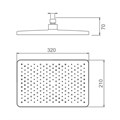 Лейка верхняя для душа Splenka прямоугольная 320*210мм пластик/силикон, хром (S451.52) S451.52
