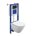 Комплект CERSANIT CITY SMART DPL EO slim инсталляция AQUA 40 SMART M кнопка ESTETICA пластик черный матовый с рамкой хром LP (69324) 69324