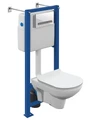 Комплект Cersanit CITY CO DPL EO slim Инсталляция VECTOR кнопка PILOT стекло белый (64439) 64439
