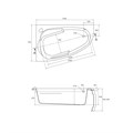 Ванна Cersanit  асимметричная JOANNA 150x95 правая (63337) 63337