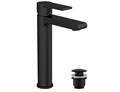 Смеситель для раковины высокий Cersanit BRASKO BLACK однорычажный черный клик клак (63111) 63111