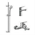 Комплект Cersanit FLAVIS 3 в 1 смеситель для ванны FLAVIS смеситель для раковины FLAVIS душевая стойка VIBE (64508) 64508