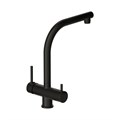 Смеситель для кухни Cersanit CREA однорычажный с фильтром черный (68223) 68223
