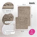 Набор ковриков для ванной комнаты, 50х80 + 50х50, микрофибра, светло-коричневый, IDDIS, BSET07Mi13 BSET07Mi13