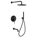 Душевая система ABBER Wasser Kreis AF8117B скрытого монтажа с изливом, черная матовая AF8117B