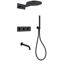 Душевая система ABBER Wasser Kreis AF8150B скрытого монтажа с изливом, термостат, черная матовая AF8150B