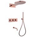 Душевая система ABBER Wasser Kreis AF8150RG скрытого монтажа с изливом, термостат, розовое золото AF8150RG