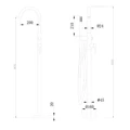 Смеситель ABBER Wasser Kreis AF8115G напольный для ванны, золото матовое AF8115G