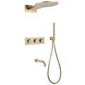 Душевая система ABBER Wasser Kreis AF8150G скрытого монтажа с изливом, термостат, золото матовое AF8150G
