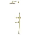 Душевая система ABBER Wasser Kreis 316 AF8150BG скрытого монтажа с изливом, термостат, золото брашированное AF8150BG