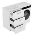 Тумба под раковину Brevita Frame 55 под стиральную машину напольная левая (белая) УТ000026846