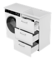 Тумба под раковину Brevita Frame 55 под стиральную машину напольная правая (белая) УТ000026847
