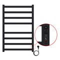 Полотенцесушитель электрический AZARIO PALERMO 500/800 квадрат, 8 секций, диммер справа, черный (AZ83858B) AZ83858B