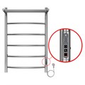 Полотенцесушитель электрический AZARIO VERONA 500/800 5 секций, с полкой, диммер справа, хром (AZ04858P) AZ04858P