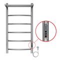 Полотенцесушитель электрический AZARIO VERONA 400/800 5 секций, с полкой, диммер справа, хром (AZ04848P) AZ04848P