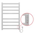 Полотенцесушитель электрический AZARIO PALERMO 500/800 квадрат, 8 секций, диммер справа, белый (AZ83858W) AZ83858W