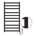 Полотенцесушитель электрический AZARIO PALERMO 500/1000 квадрат, 10 секций, диммер справа, черный (AZ83850B) AZ83850B