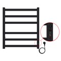 Полотенцесушитель электрический AZARIO PALERMO 500/600 квадрат, 6 секций, диммер справа, черный (AZ83856B) AZ83856B