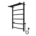Полотенцесушитель электрический AZARIO VERONA 500/800 5 секций, с полкой, диммер справа, черный (AZ04858PB) AZ04858PB