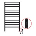 Полотенцесушитель электрический AZARIO ANCONA 500/1000 квадрат, 12 секций, диммер справа, черный (AZ71850B) AZ71850B