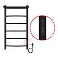 Полотенцесушитель электрический AZARIO VERONA 400/800 5 секций, с полкой, диммер справа, черный (AZ04848PB) AZ04848PB
