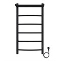 Полотенцесушитель электрический AZARIO VERONA 400/800 5 секций, с полкой, диммер справа, черный (AZ04848PB) AZ04848PB