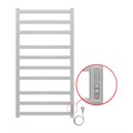 Полотенцесушитель электрический AZARIO PALERMO 500/1000 квадрат, 10 секций, диммер справа, белый (AZ83850W) AZ83850W