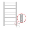 Полотенцесушитель электрический AZARIO PARMA 400/800 8 секций, диммер справа, белый (AZ10848W) AZ10848W