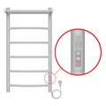 Полотенцесушитель электрический AZARIO VERONA 400/800 5 секций, с полкой, диммер справа, белый (AZ04848PW) AZ04848PW