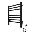 Полотенцесушитель электрический AZARIO ANCONA 500/600 квадрат, 7 секций, диммер справа, черный (AZ71856B) AZ71856B